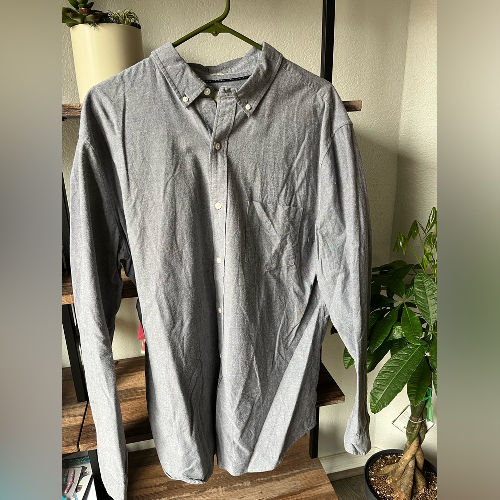Men’s Button Down Shirt (XL, Gray)